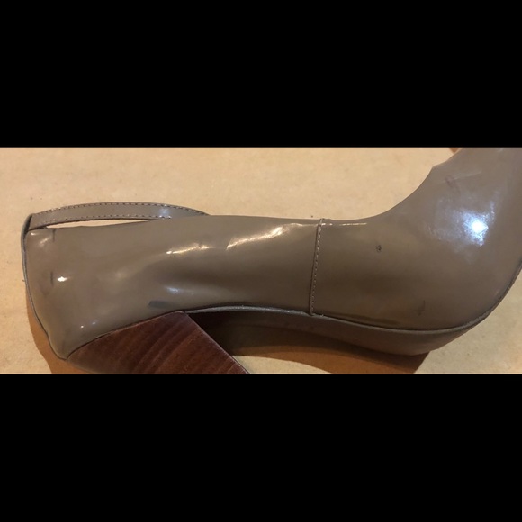 Aldo dark taupe/Gray ankle strap platform heels - Picture 7 of 8